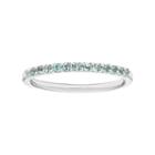 14k White Gold Aquamarine Stackable Ring, Women's, Size: 7, Blue
