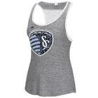 Women's Adidas Sporting Kansas City Pearl Logo Lace Back Tank Top, Size: Large, White