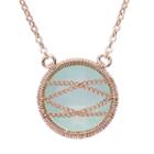 Chalcedony 18k Rose Gold Over Silver Chain-wrapped Necklace, Women's, Size: 18, Green