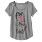 Girls 7-16 Mudd&reg; Raw Edge Scoopneck Graphic Tee, Girl's, Size: 16, Med Grey