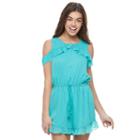 Juniors' Jolie Vie Ruffle Cold Shoulder Romper, Girl's, Size: Small, Blue Other