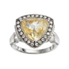 Siri Usa By Tjm Sterling Silver Cubic Zirconia Halo Ring, Women's, Size: 7, Yellow