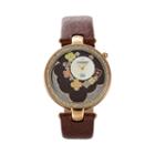 Akribos Xxiv Women's Fiora Diamond Leather Watch, Brown