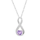Radiant Gem Amethyst Sterling Silver Infinity Pendant Necklace, Women's, Size: 18, Purple