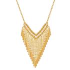Everlasting Gold 10k Gold Beaded Fringe Statement Necklace, Women's, Size: 17, Yellow