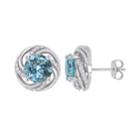 Stella Grace Sterling Silver Blue & White Topaz Swirl Stud Earrings, Women's