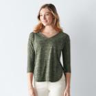 Women's Sonoma Goods For Life&trade; Relaxed V-neck Tee, Size: Large, Green