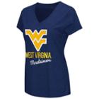 Women's Campus Heritage West Virginia Mountaineers V-neck Tee, Size: Large, Blue Other