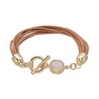 Lc Lauren Conrad Multi Strand Brown Cord Toggle Bracelet, Women's, Med Brown