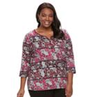 Plus Size Croft & Barrow&reg; Splitneck Tee, Women's, Size: 1xl, Med Purple