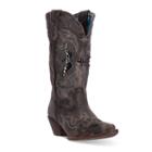Laredo Lucretia Women's Snakeskin Print Cowboy Boots, Size: Medium (7.5), Black