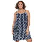 Juniors' Plus Size So&reg; Print Swing Dress, Girl's, Size: 2xl, Dark Blue