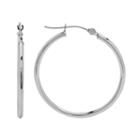 Everlasting Gold 10k White Gold Hoop Earrings, Women's