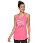 Women's Tek Gear&reg; Graphic Racerback Tank, Size: Large, Brt Pink