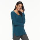 Petite Sonoma Goods For Life&trade; Waffle Knit Tunic, Women's, Size: L Petite, Dark Blue