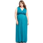 Plus Size Maternity Oh Baby By Motherhood&trade; Surplice Maxi Dress, Women's, Size: 2xl, Turquoise/blue (turq/aqua)