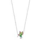 Silver Plated Crystal Hummingbird Necklace, Women's, Green