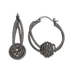 Spiral Hoop Earrings, Women's, Dark Grey