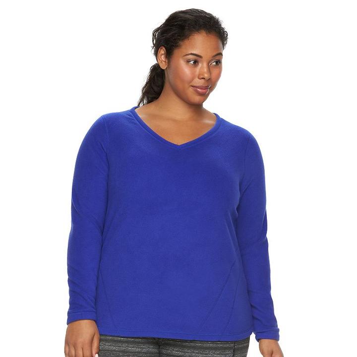 Plus Size Tek Gear&reg; Microfleece Sweatshirt, Women's, Size: 3xl, Med Blue