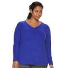 Plus Size Tek Gear&reg; Microfleece Sweatshirt, Women's, Size: 3xl, Med Blue