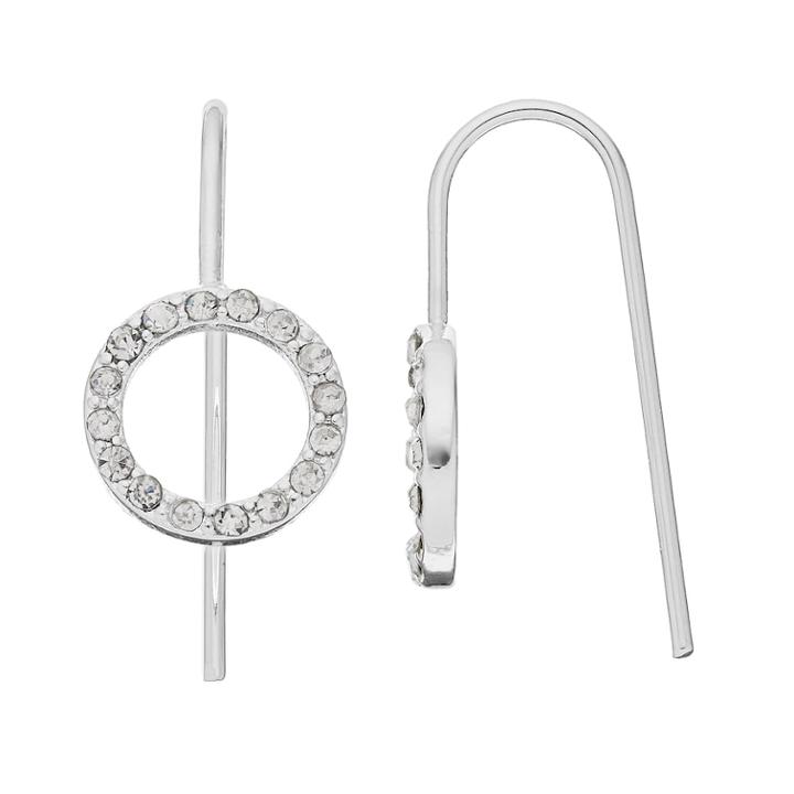 Lc Lauren Conrad Open Circle Nickel Free Drop Earrings, Women's, Silver