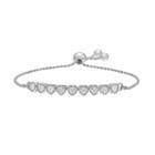 Cubic Zirconia Heart Lariat Bracelet, Women's, White