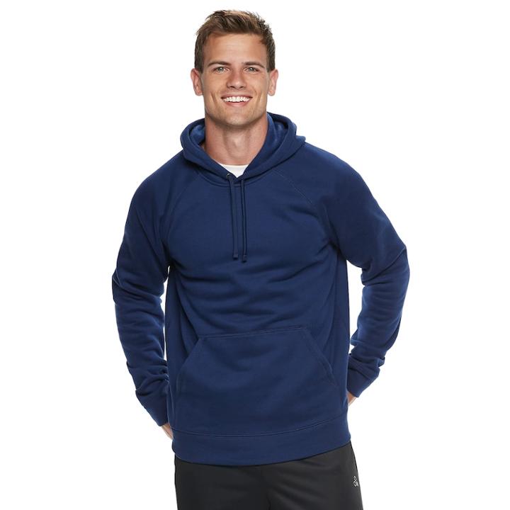 Men's Tek Gear&reg; Ultra Soft Fleece Pull-over Hoodie, Size: Large, Dark Blue