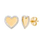 10k Gold 1/6 Carat T.w. Diamond Heart Stud Earrings, Women's, White