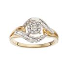 Two Tone Sterling Silver 1/4 Carat T.w. Diamond Swirl Ring, Women's, Size: 7, White