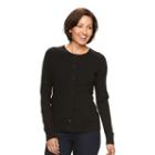 Women's Croft & Barrow&reg; Solid Button-front Cardigan, Size: Xl, Black