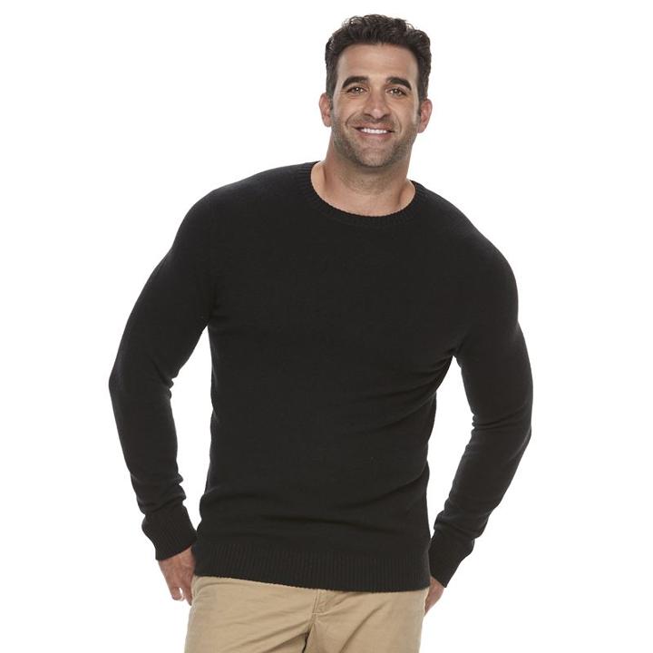 Big & Tall Croft & Barrow&reg; True Comfort Stretch Crewneck Sweater, Men's, Size: L Tall, Black