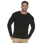 Big & Tall Croft & Barrow&reg; True Comfort Stretch Crewneck Sweater, Men's, Size: L Tall, Black