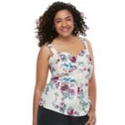 Juniors' Plus Size Liberty Love Floral Bustier Top, Teens, Size: 1xl, Natural