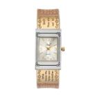 Vivani Women's Tri-tone Ten Commandments Cuff Watch, Size: Small, Gold