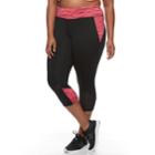 Plus Size Tek Gear&reg; Tricot Mesh Performance Capri, Women's, Size: 3xl, Brt Pink