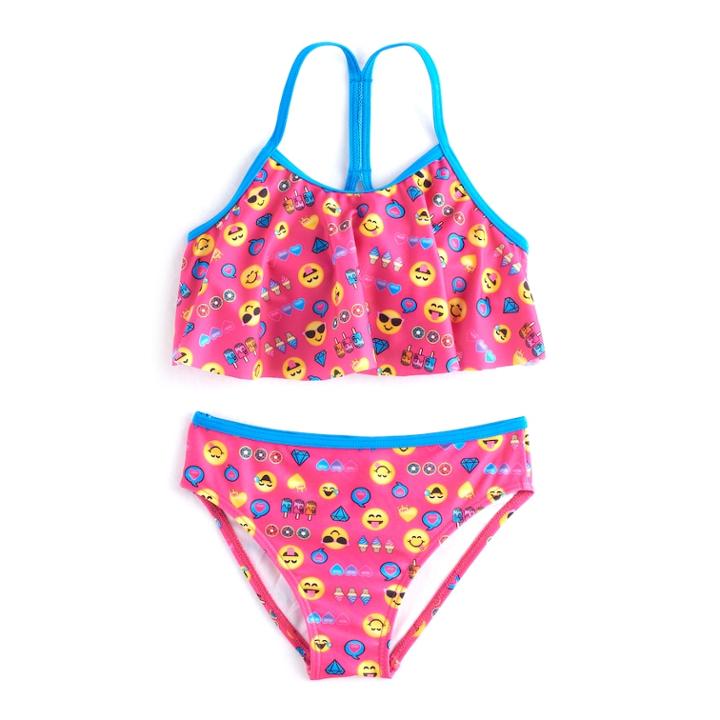 Girls 4-6x Emoji 2-pc. Bikini Swimsuit Set, Size: 4, Pink