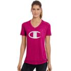 Women's Champion Burnout Wash Boyfriend Graphic Tee, Size: Small, Light Pink