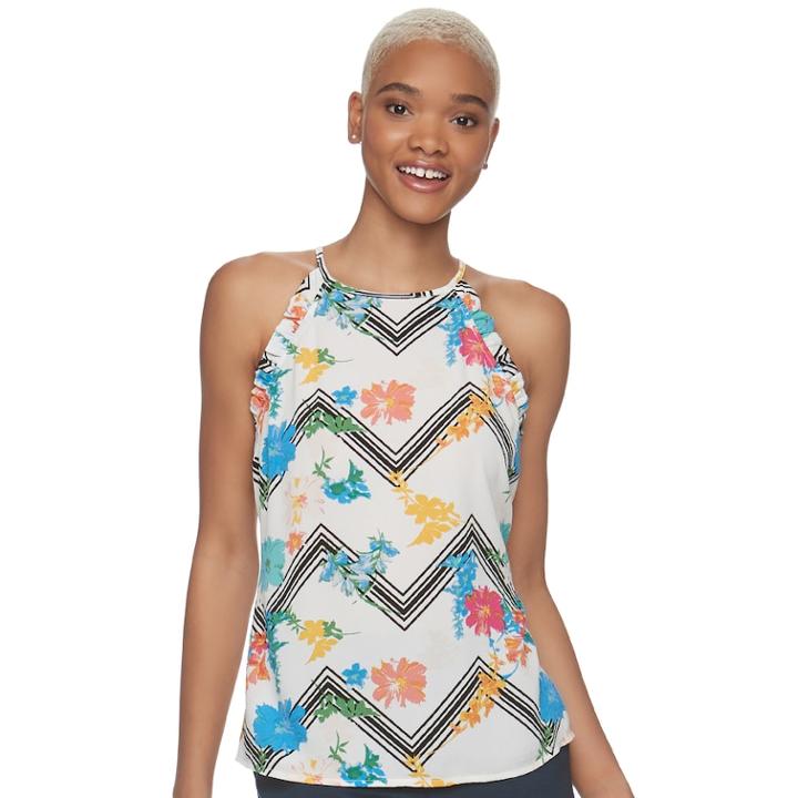 Juniors' Candie's&reg; Ruffled High-neck Tank, Teens, Size: Small, Natural