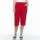 Petite Gloria Vanderbilt Marjorie Printed Capris, Women's, Size: S Petite, Brt Red