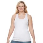 Juniors' Plus Size So&reg; Ribbed Racerback Tank, Girl's, Size: 2xl, White