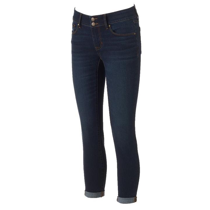 Women's Apt. 9&reg; Modern Fit Skinny Capri Jeans, Size: 2, Black