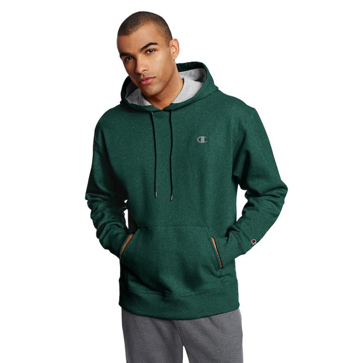 Men's Champion Fleece Powerblend Hoodie, Size: Xxl, Dark Green