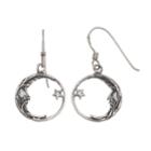 Journee Collection Sterling Silver Moon & Star Earrings, Women's, Grey
