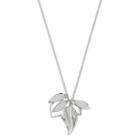 Long Leaf Charm Necklace, Women's, Silver