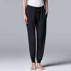 Women's Simply Vera Vera Wang Basic Luxuries Jogger Pants, Size: Small, Black