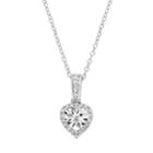 Stella Grace Sterling Silver 1/6 Carat T.w. Diamond Heart Pendant Necklace, Women's, Size: 18, White