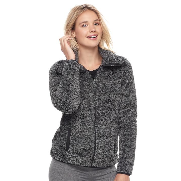 Juniors' So&reg; Sherpa Zip-up Jacket, Teens, Size: Large, Med Grey