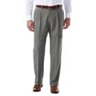 Men's Haggar Eclo Glen Plaid Classic-fit Pleated Dress Pants, Size: 32x30, Med Grey