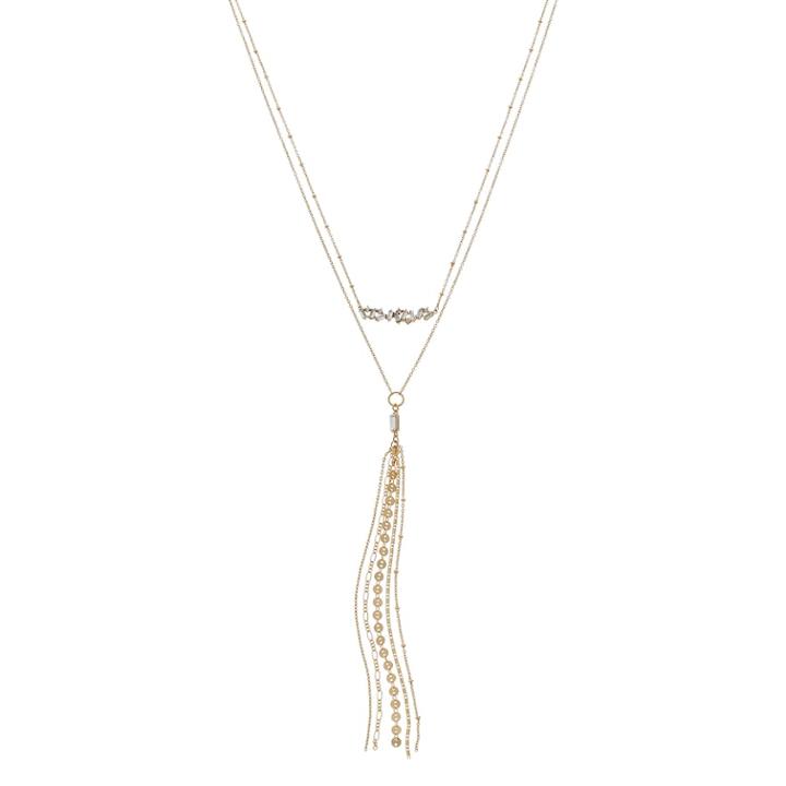 Lc Lauren Conrad Tasseled Double Strand Y Necklace, Women's, Gold