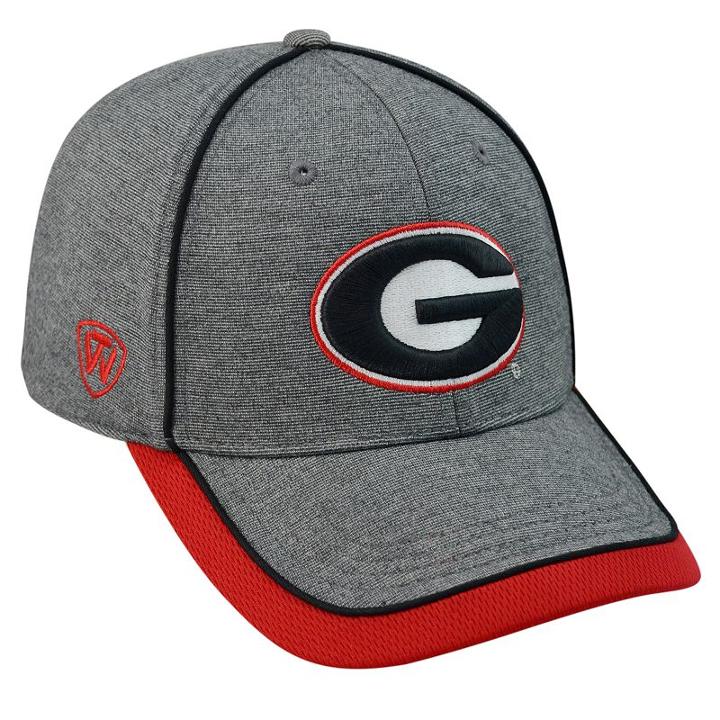 Adult Top Of The World Georgia Bulldogs Memory Fit Cap, Med Grey